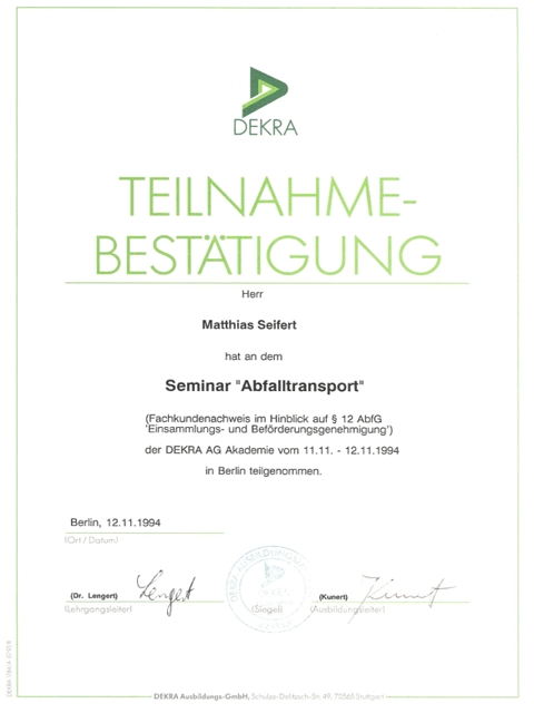 Seminar Abfalltransport
