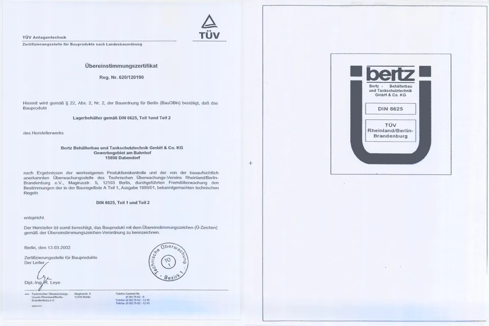 TÜV Überwachungsvertrag Ü-Zeichen